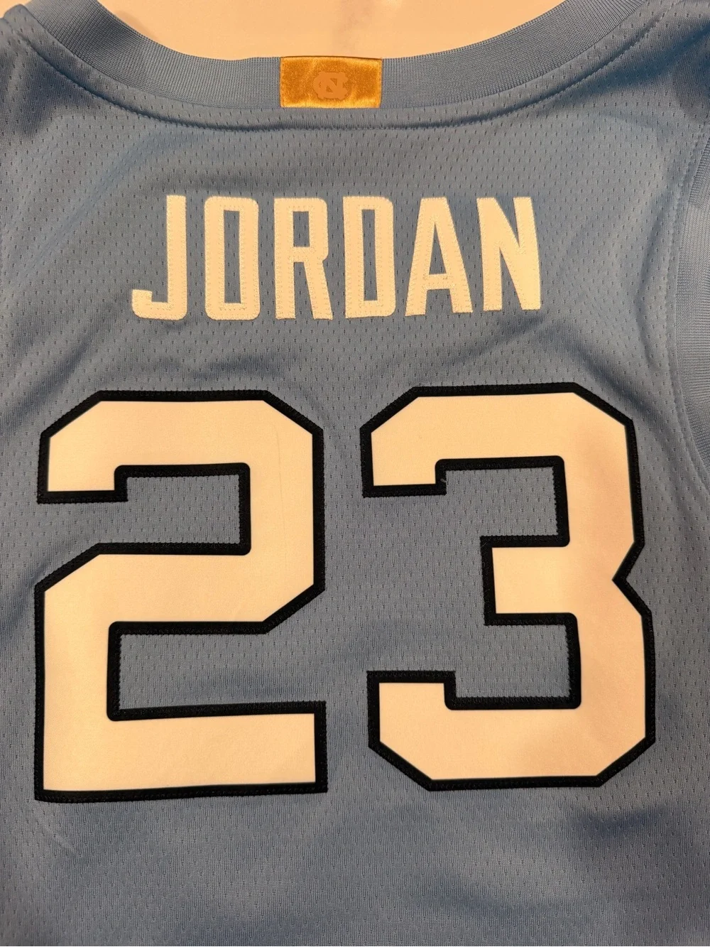 Jordan Nike Elite North Carolina Light Blue Limited Edition Jersey Tag Detail